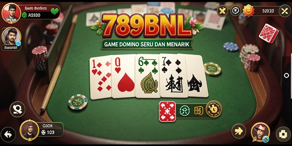 Screenshot permainan 789BNL yang menunjukkan gameplay domino yang seru.
