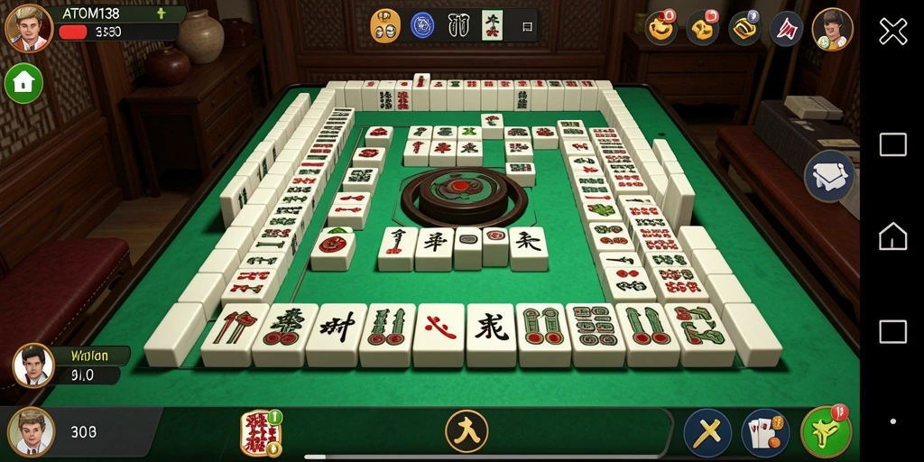 Tampilan gameplay Mahjong yang menarik di ATOM138.