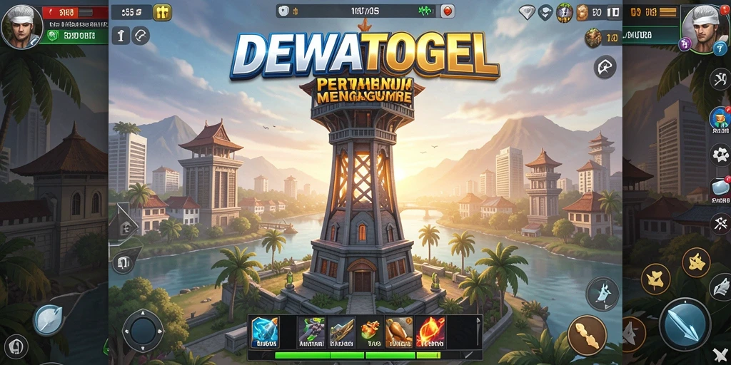 Tampilan permainan DEWATOGEL dengan menara yang siap bertahan.