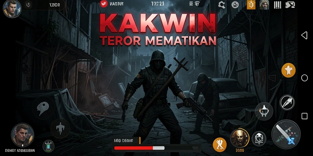 Gameplay KAKWIN yang menakutkan dengan suasana mencekam.