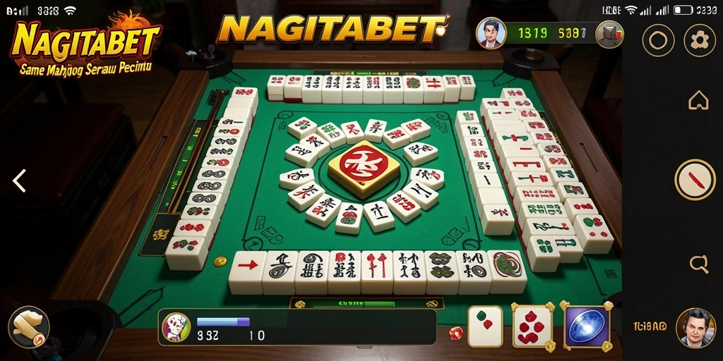 Screenshot gameplay NAGITABET menampilkan aksi Mahjong yang mendebarkan.