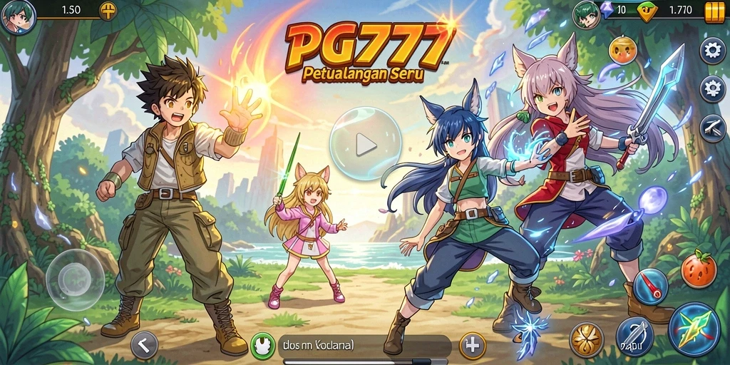 Tampilan gameplay PG777 yang seru dalam dunia Anime.