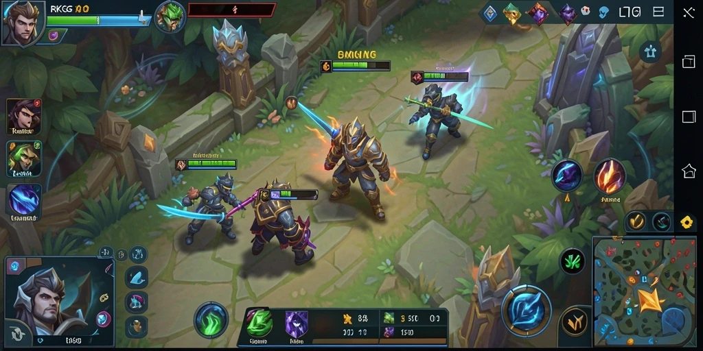 Screenshot RKGG menampilkan aksi seru dalam gameplay MOBA.