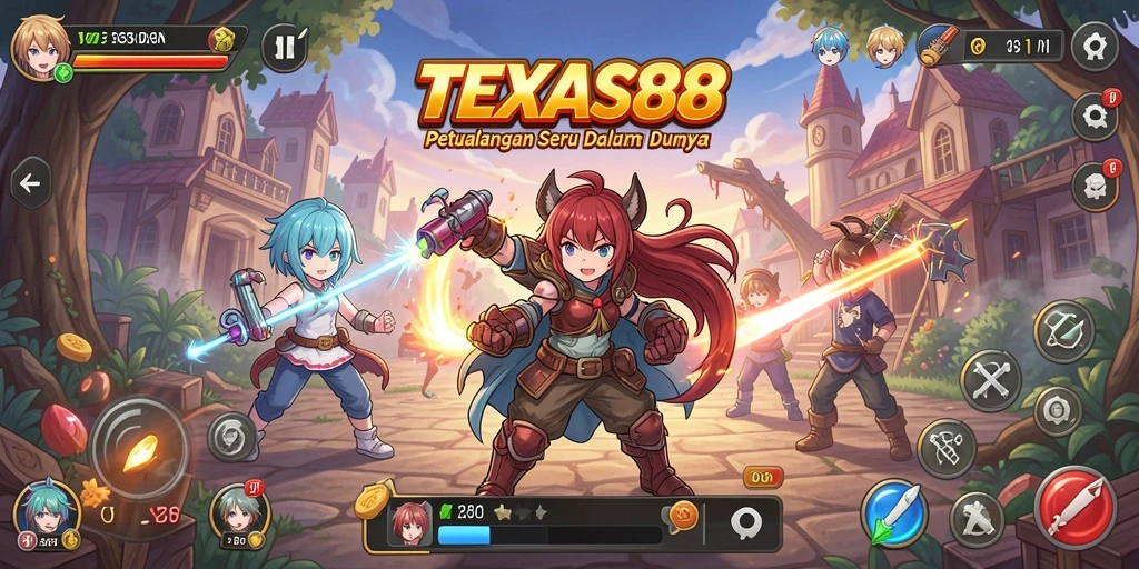 Screenshot gameplay seru TEXAS88 dengan karakter Anime yang menawan.